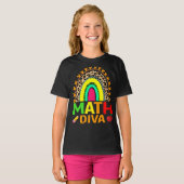 Wiskunde Diva Rainbow Leopard Terug naar school T- T-shirt (Voorkant volledig)