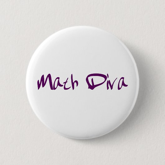 Wiskunde Diva Ronde Button 5,7 Cm (Voorkant)