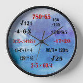 Wiskunde docent geek klok met formules en getallen (Voorkant)