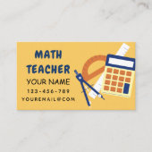 Wiskunde Docent Home Tutor Ruler Calculator Sinaas Visitekaartje (Voorkant)