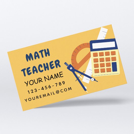 Wiskunde Docent Home Tutor Ruler Calculator Sinaas Visitekaartje