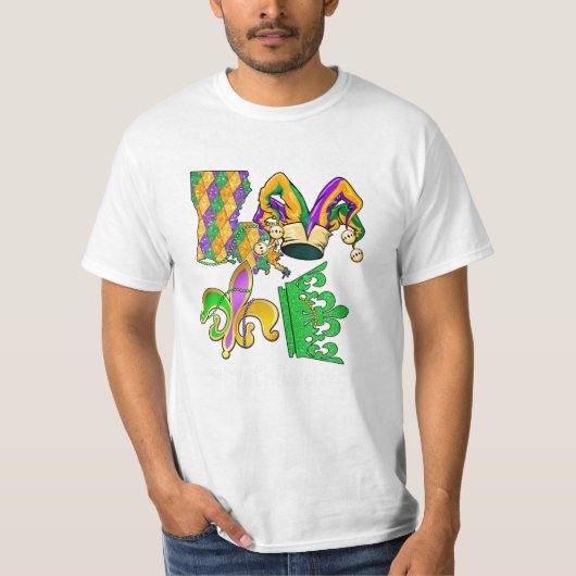 Wiskunde docent Mardi Gras Partijmasker T-shirt (Voorkant)