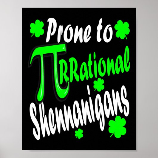 Wiskunde Docent Pi Day St Patrick's Day 2025 Shamr Poster (Voorkant)