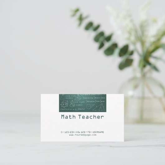 Wiskunde docent Privélessen Visitekaartje (Staand voorkant)