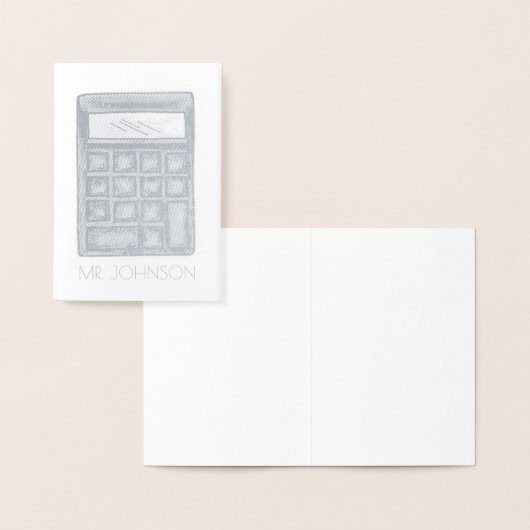 Wiskunde docent schoolcadeau voor persoonlijke cal folie kaarten (Display)