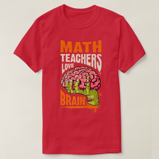 Wiskunde docenten, Halloween, Brain T-shirt (Design voorkant)