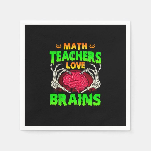 Wiskunde Docenten Hersenen Skelet Hand Hart Hallow Servet (Voorkant)