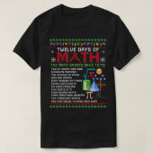 Wiskunde docenten voor kerstdagen 12 dagen Wiskund T-shirt (Design voorkant)