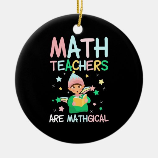 Wiskunde docenten zijn mathgisch keramisch ornament (Voorkant)