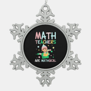 Wiskunde docenten zijn mathgisch tin sneeuwvlok ornament