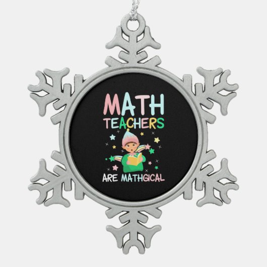 Wiskunde docenten zijn mathgisch tin sneeuwvlok ornament (Voorkant)