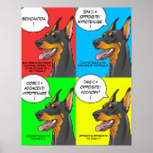 Wiskunde Dog Colorful Trigonometry Doberman Poster (Voorkant)