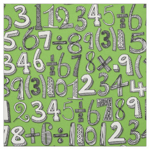 wiskunde doodle green stof