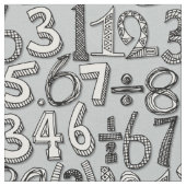 wiskunde doodle Silver Stof (Close Up)