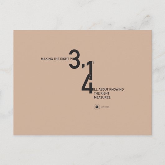 WISKUNDE DRAAG — PIE ™ BRIEFKAART (Voorkant)