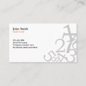 Wiskunde Eenvoudige nummers Leerlingenplaat Visitekaartje (Voorkant)