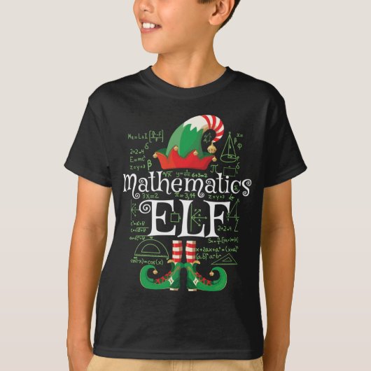 wiskunde Elf Gift Funny Matching Xmas Wiskunde Elf T-shirt (Voorkant)