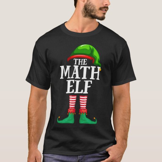 Wiskunde Elf Matching Family Kerstparty Pajama T-shirt (Voorkant)