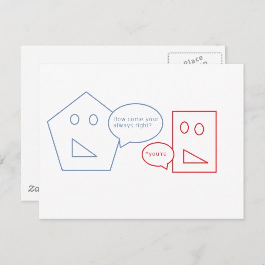 Wiskunde en Engelse woordvoerder Briefkaart (Voorkant / Achterkant)