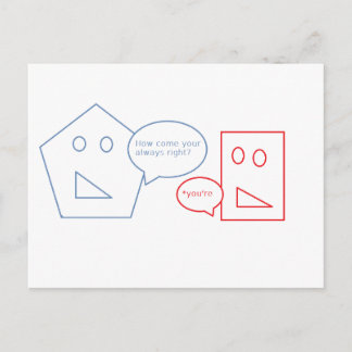 Wiskunde en Engelse woordvoerder Briefkaart