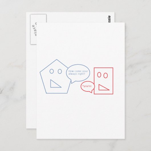 Wiskunde en Engelse woordvoerder Briefkaart (Voorkant / Achterkant)