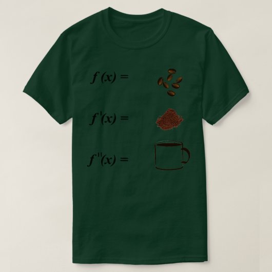Wiskunde en koffie t-shirt (Design voorkant)
