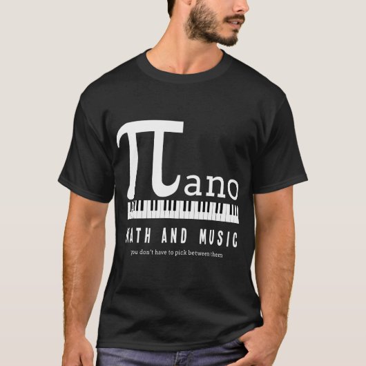 Wiskunde en muziek geïnspireerd t-shirt (Voorkant)