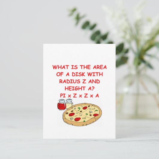 wiskunde en pizza briefkaart (Staand voorkant)