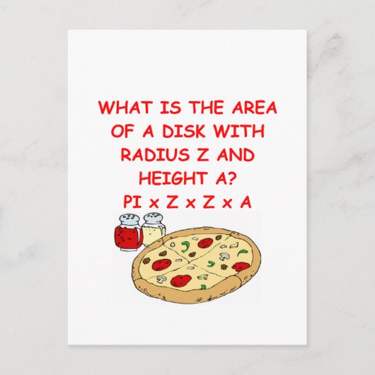 wiskunde en pizza briefkaart (Voorkant)