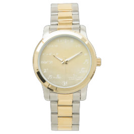 Wiskunde Equation Watch voor Wiskunde Geeks - Goud Horloge