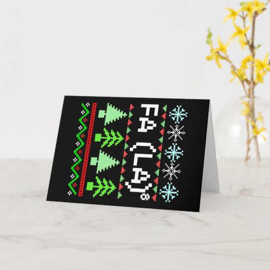 Wiskunde Fa La - Kerstcarol Ugly Sweater Kaart (Gele Bloem)