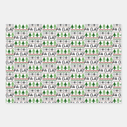 Wiskunde Fa La - Kerstcarol Ugly Sweater Style Inpakpapier Vel (Voorkant 2)