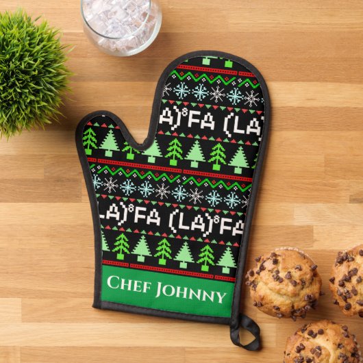 Wiskunde Fa La - Kerstcarol Ugly Sweater Style Ovenwant (Top down)