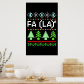 Wiskunde Fa La - Kerstcarol Ugly Sweater Style Poster (Keuken)