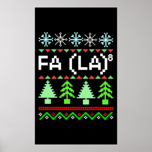 Wiskunde Fa La - Kerstcarol Ugly Sweater Style Poster