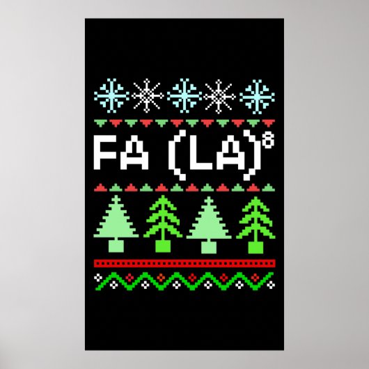 Wiskunde Fa La - Kerstcarol Ugly Sweater Style Poster (Voorkant)