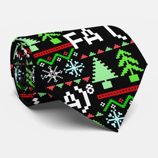 Wiskunde Fa La - Kerstcarol Ugly Sweater Style Stropdas (Opgerold)