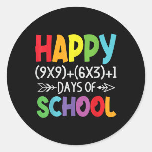 Wiskunde Formula 100 Days of School Gifts Wiskunde Ronde Sticker