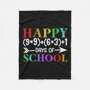 Wiskunde Formula Happy 100 Days of School Funny Wi Fleece Deken
