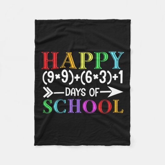 Wiskunde Formula Happy 100 Days of School Funny Wi Fleece Deken (Voorkant)