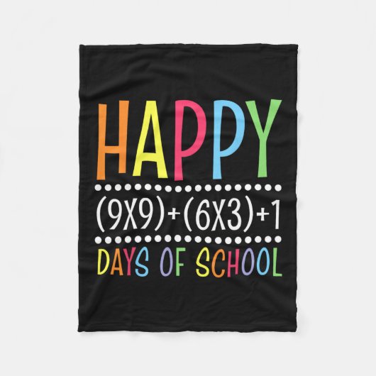 Wiskunde Formula Happy 100 Days of School Funny Wi Fleece Deken (Voorkant)