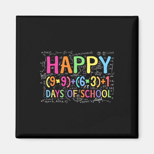 Wiskunde Formula Happy 100 Days of School Funny Wi Magneet (Voorkant)