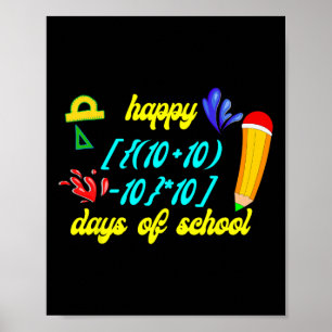 Wiskunde Formula Happy 100 Days of School Funny Wi Poster