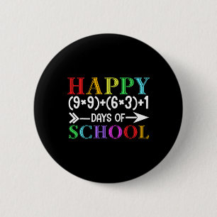 Wiskunde Formula Happy 100 Days of School Funny Wi Ronde Button 5,7 Cm