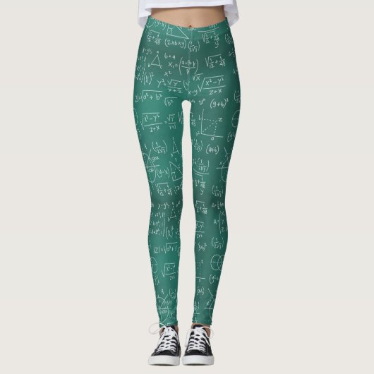 Wiskunde Formulas Chalkboard School Geek Leggings (Voorkant)