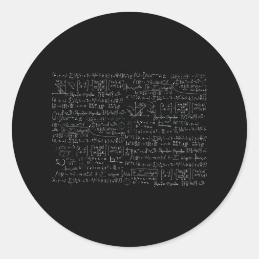 Wiskunde Formulas Patroon Ronde Sticker (Voorkant)