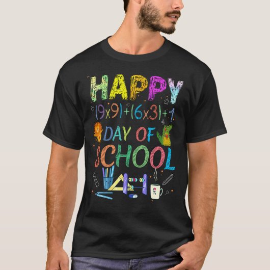 Wiskunde Formule 100 dagen lang fluitenschool T-shirt (Voorkant)
