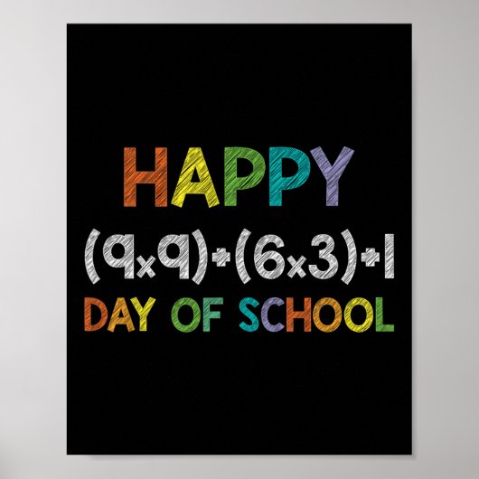 Wiskunde Formule 100 dagen van de school 100e dag Poster (Voorkant)
