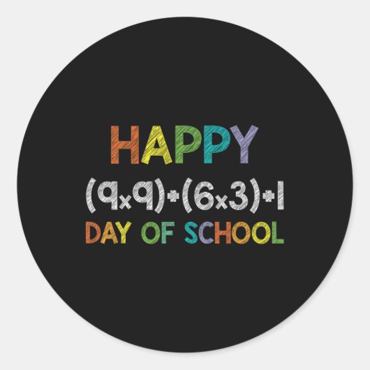 Wiskunde Formule 100 dagen van de school 100e dag  Ronde Sticker (Voorkant)