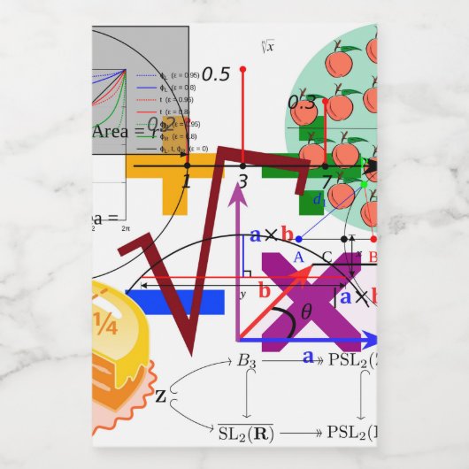 wiskunde formule fysica school wijn etiket (Enkel label)